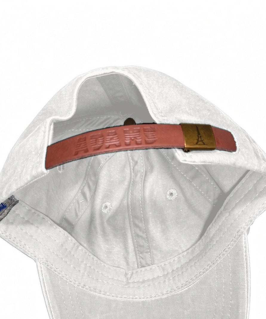 Bravo Cay Kids Collection youth hat in white with embroidered single palm design in teal